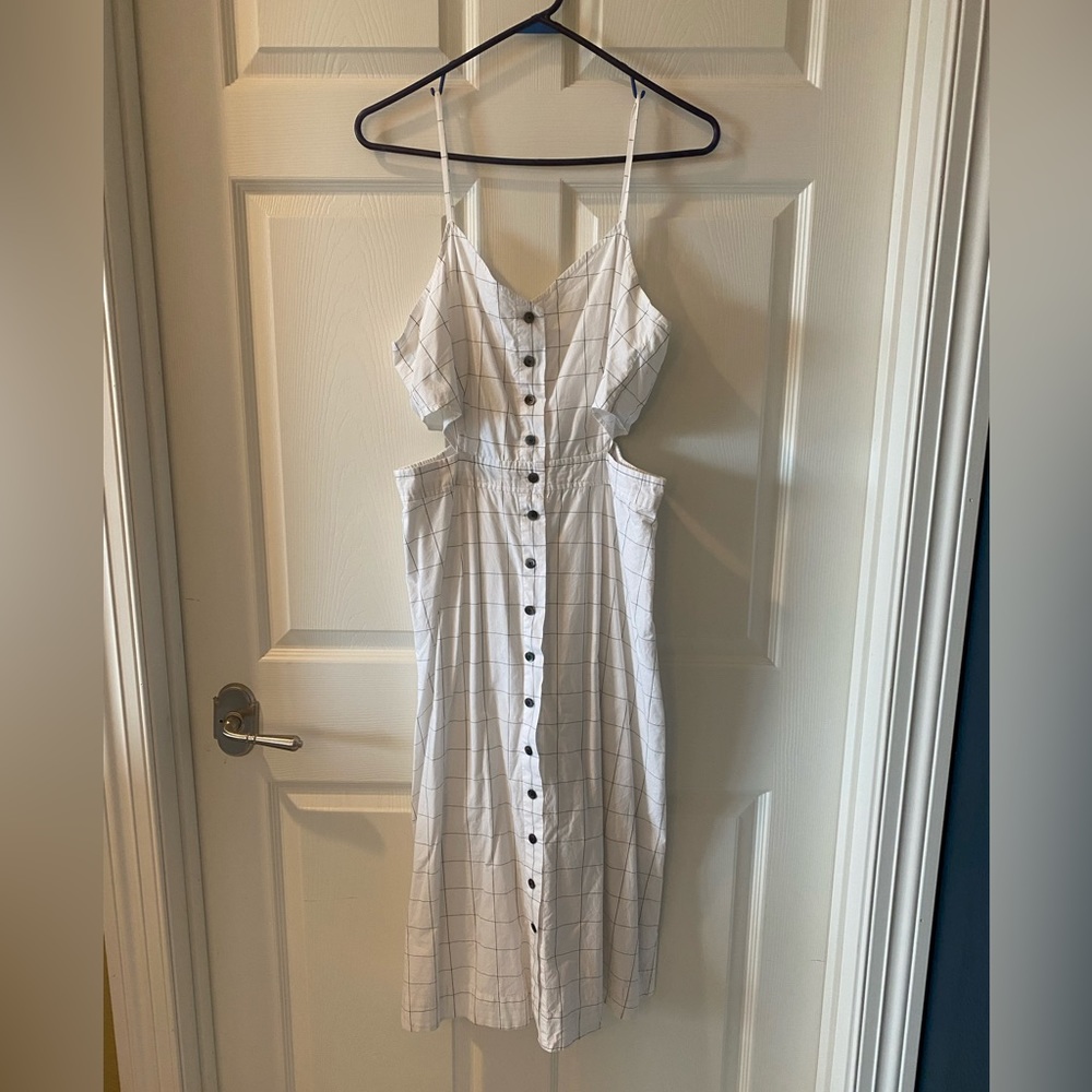 Madewell Windowpane White Dress. Size 12 and 14